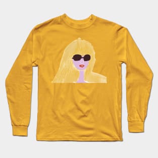 Blond girl with sun glasses Long Sleeve T-Shirt